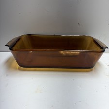 Vintage Anchor Hocking Ovenware Amber Glass Loaf Pan — listing 5