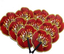 10 Pieces Chinese Paper Fans,Rose Folding Hand Fans Handheld,Chinese New Year 20