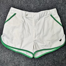 Vintage Jantzen USA Mens 36 White Green Tennis Shorts Retro Athletic 70s 80s