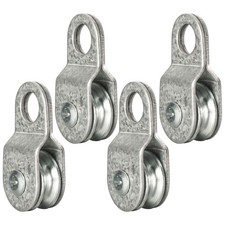 4 Pack Small Snatch Cable Pulley Block for 6mm / 0.23 Inch Wire Rope, Single Pul