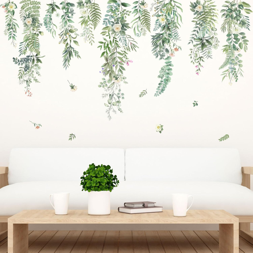Amimagen Large Green Hanging Vine Wall Stickers - Nature Plants Flower ...
