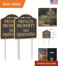2 Pack 12x12 Aluminum No Trespassing Signs - Elegant Outdoor Decor for Property