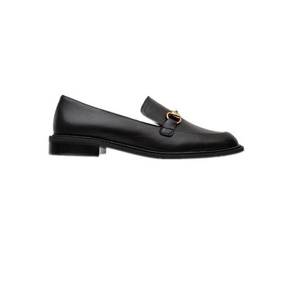 Lisa Vicky NIB Size 9.5 Zany-V Loafer Black With Gold Metal embellishment