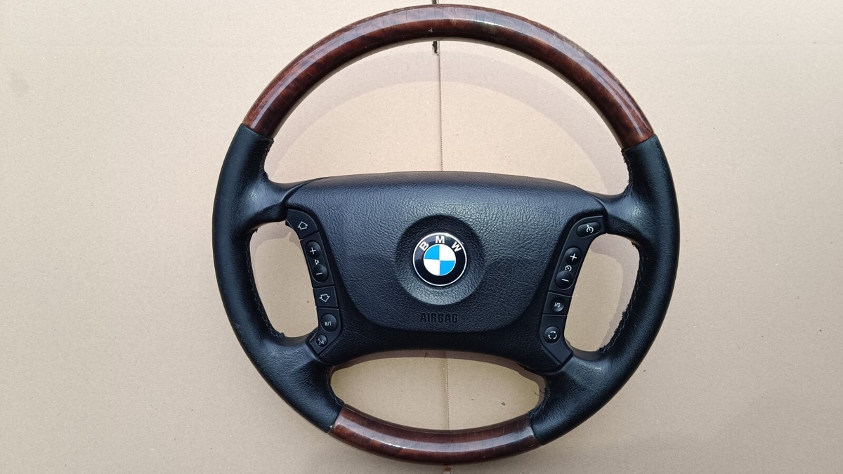 BMW E39 E38 E46 E53 MUSCHELAHORN MAPLE WOOD TRIM STEERING WHEEL