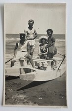 Vecchia Cartolina BAGNANTI SUL MOSCONE, Riviera Romagnola