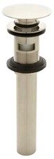 Signature 205616 Push Down Pop-Up Bathroom Drain w Overflow - Brushed Nickel