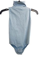 Skims Essential Mock Neck Sleeveless Bodysuit Size XXS/XS Arctic Blue NWOT