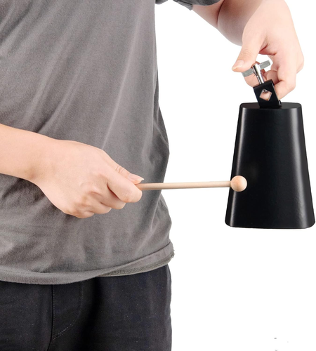 6 Inch Metal Steel Cow Bells Noise Makers Hand Percussion Cowbell with Stick for - Picture 7 of 12