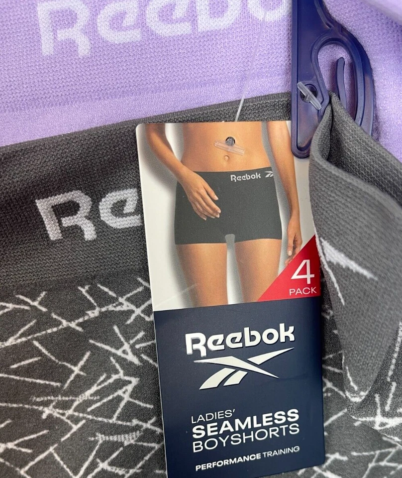 Bragas cortas Reebok XL Logo Surtidas 4 vías elásticas rendimiento sin costuras para niños- paquete de 4 Foto 4 de 4