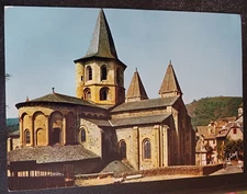 vtg postcard conques en rouergue aveyron les absides France church