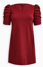 Torrid PUFF SLEEVE MINI DRESS - TEXTURED KNIT RED size 2