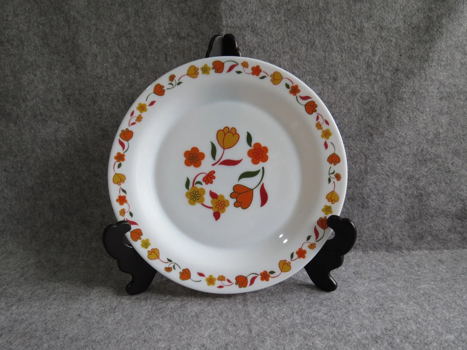 6 assiettes plates arcopal motif floral vintage - Photo 4/4