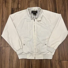 Vintage Eddie Bauer Bomber Style Harrington Jacket Mens Large Beige Full Zip