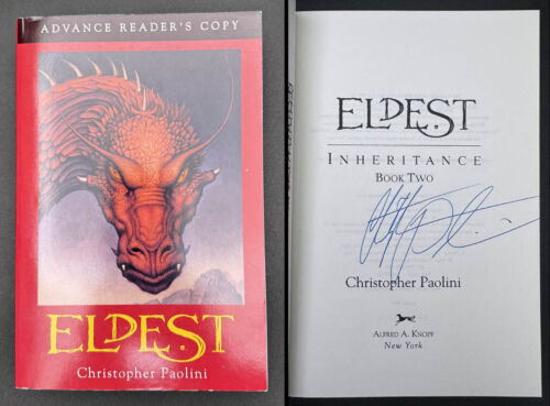 Christopher Paolini SIGNED AUTOGRAPHED Eldest HC RARE 1st Ed 1st Printing Eragon - Afbeelding 1 van 9