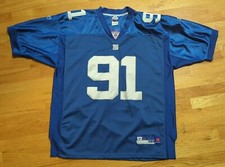 NFL New York Giants #91 JUSTIN TUCK Men 52 Reebok Onfield Football Jersey Blue