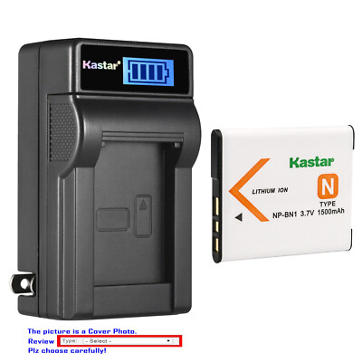 Kastar Battery LCD Wall Charger for Sony NP-BN1 BC-CSN Sony Cyber-shot DSC-W830
