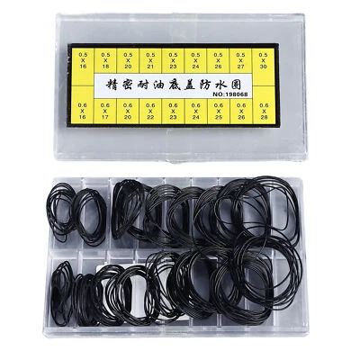 Uhren-O-Ring 180 Stück O-Ring-Uhrendichtung 0 5 Mm 0 6 Mm 18 Arten... - Bild 1 von 4