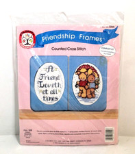 Counted Cross Stitch Complete Kit Friendship Frames Friend Loveth.. New VTG 1990