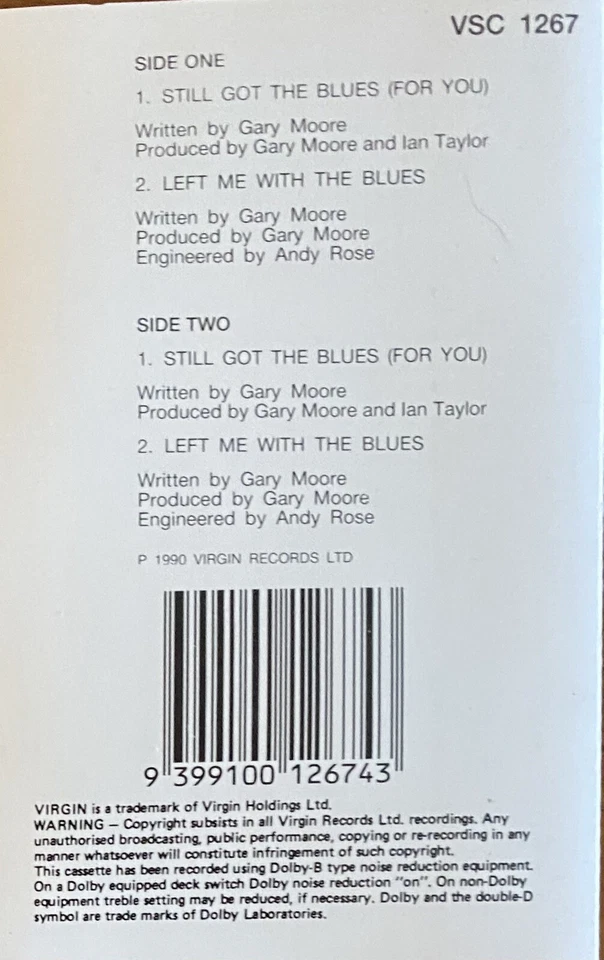 Gary Moore Still Got The Blues (For You) Australian Cassette Cassingle - Image 2 of 4