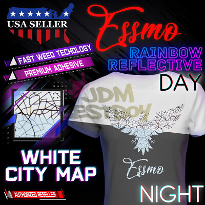 White City Map Patterned Reflective Heat Transfer Vinyl HTV T-Shirt Iron #PR04