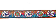 Brownish Red  Green Star  Fish Ribbon Trim 12 Yards  x 5/8" Wide -  48 NEW