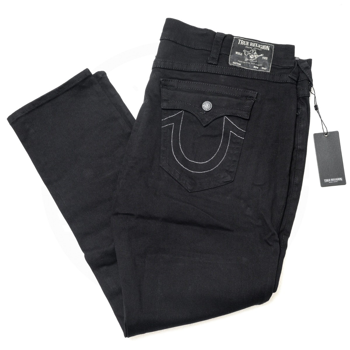 True Religion Jeans Flap Black Rocco Relaxed Skinny Denim Men's Sz