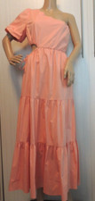 WAYF One-Shoulder Midi Dress NWT Sz S  Peach Cotton Blend MSRP $158 ON SALE NOW!