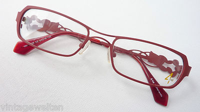 Romantische Damenfassung Brille Metall Gestell rot pink Floral Design Grösse M
