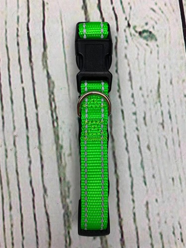 Reflective Dog Collar 12 Colors Soft Neoprene Padded Breathable Nylon Small Gree