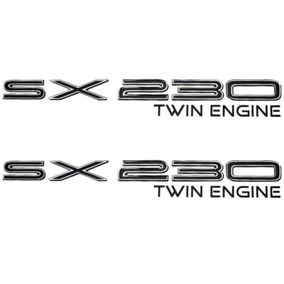 Yamaha Jet Boat Raised Decal Emblems | SX230 Twin Engine Black