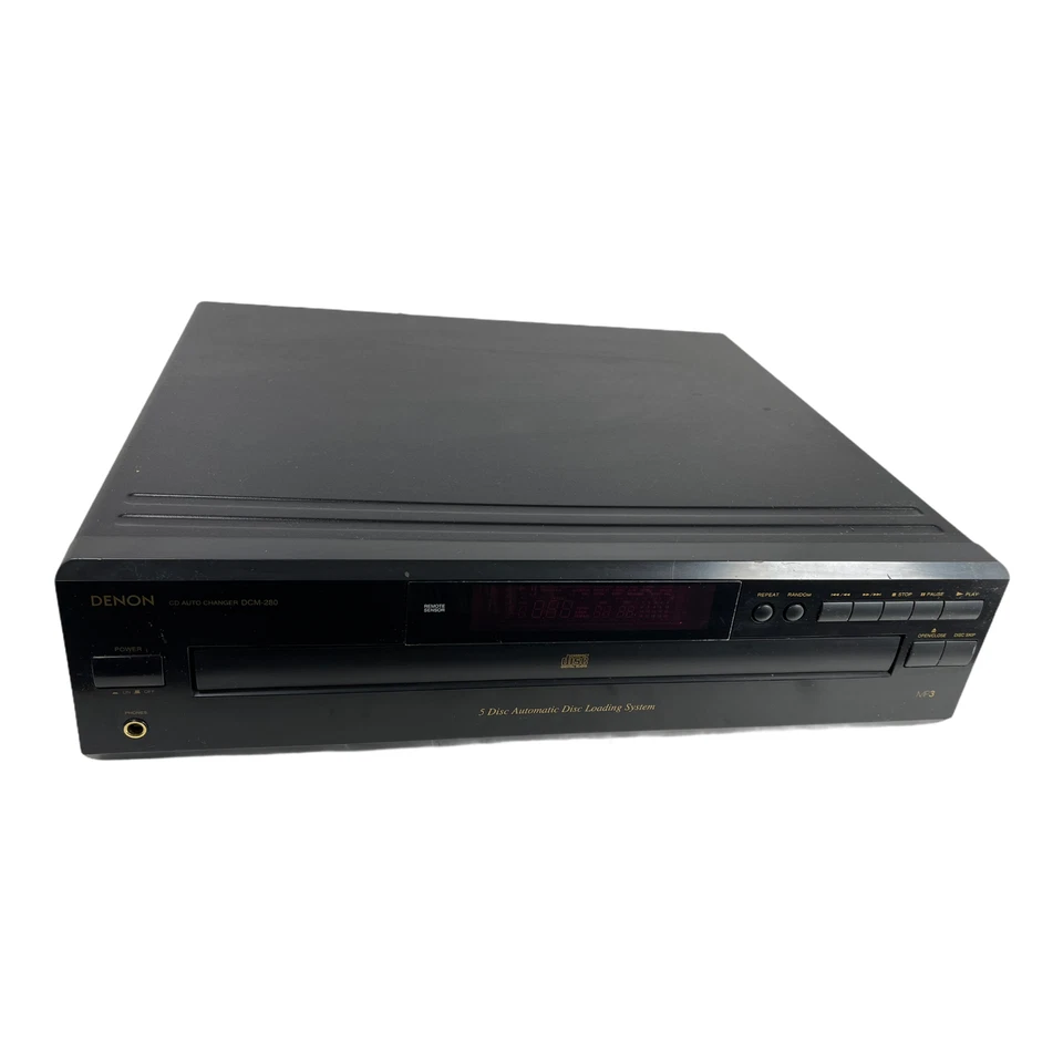 Cambiador reproductor de CD/MP3 de 5 discos Denon DCM-280 sin control remoto  Foto 2 de 4