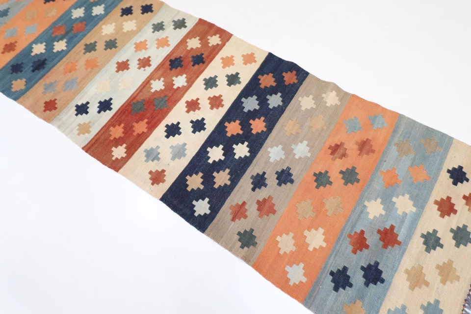 8 ft Hallway Tribal Runner kilim Afghan Hand Knotted Wool Bedroom kilim - Image 2 of 4