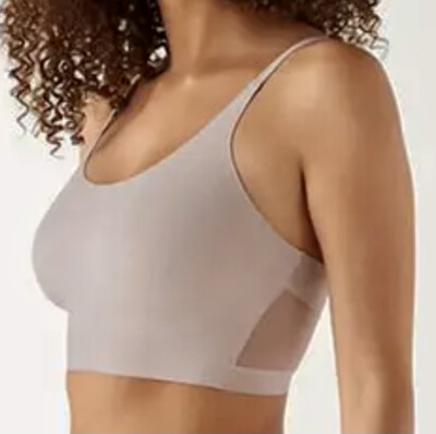 TRUE and CO Body Lift Mesh Adjustable Mink Wireless Bralette Bra Womens Sz M