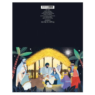 Away in a Manger Gold Foil Petite Christmas 8 Cards 150 x 90 mm Roger la Borde