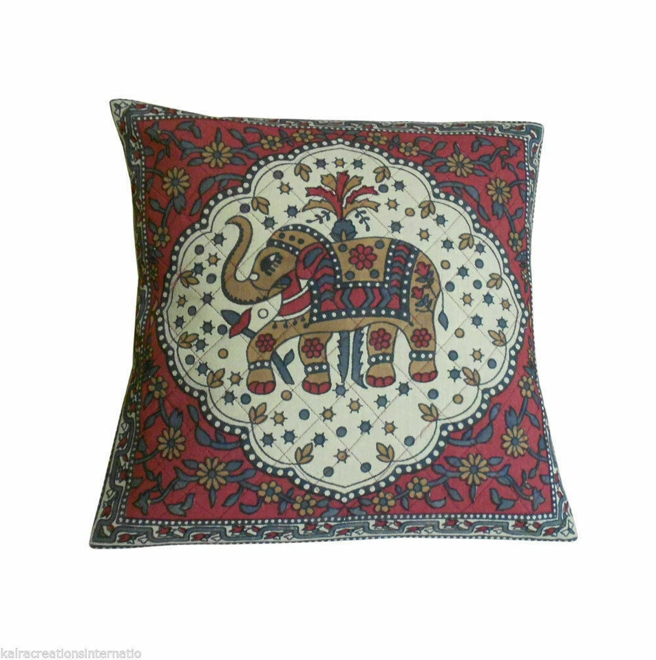 Cushion Cover 5 pcs Indian Quilted Home Decor Cotton Pillow Case 16" - Image 2 of 4