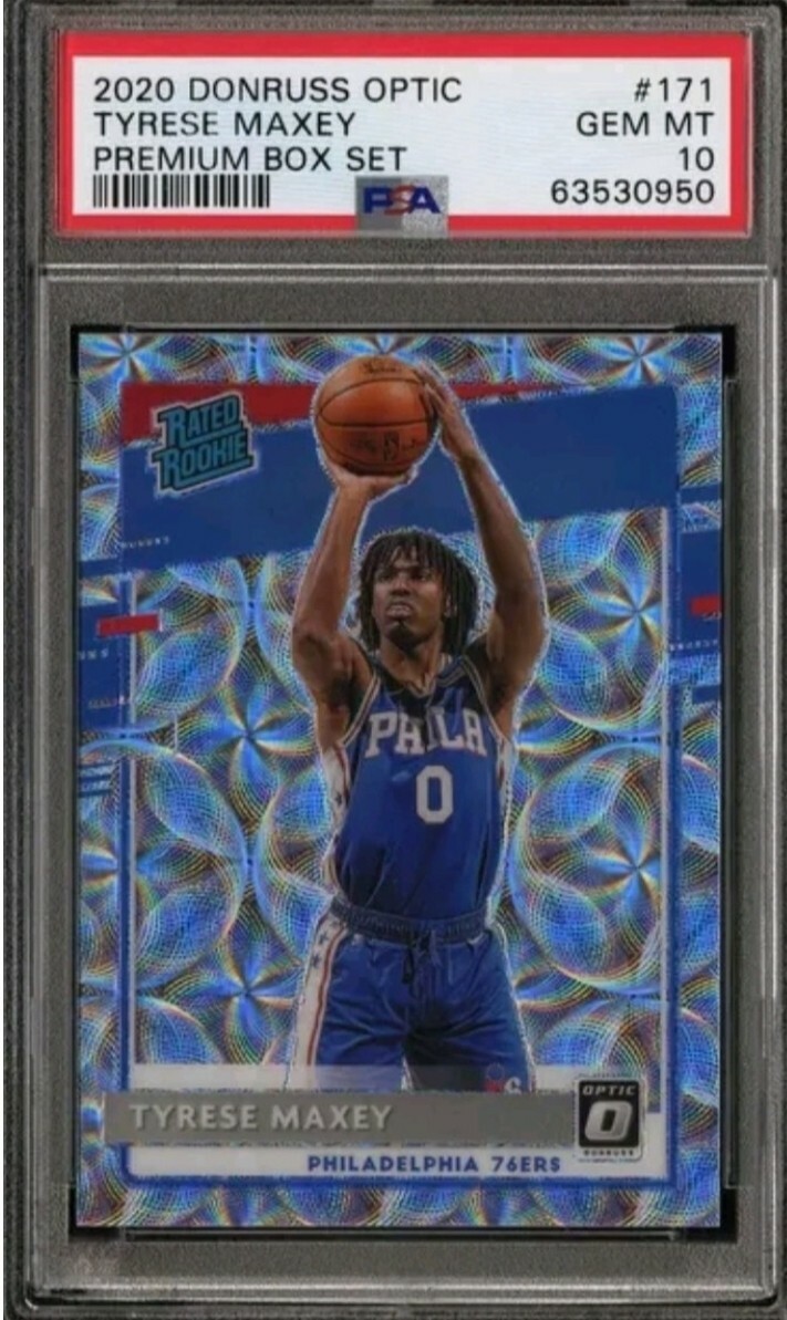 2020-21 Donruss Optic Premium Box Set Tyrese Maxey Rated Rookie /249 PSA 10