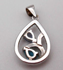 Sterling Silver Pendant 1" Birth Mother Stone Aquamarine Amethyst 1.9g Drop 925 — photo 8