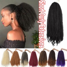 Short Thick Afro Kinky Bulk Hair Extension Twist Hair Crochet As Real Human Hair
