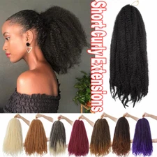 Short Thick Afro Kinky Bulk Hair Extension Twist Hair Crochet As Real Human Hair