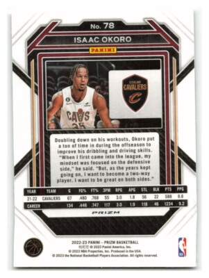 Isaac Okoro 2022-23 Panini Prizm Cracked Ice Parallel SP #78