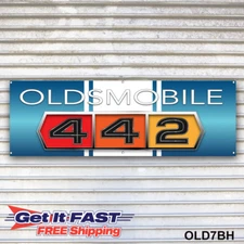 Oldsmobile 442 Banner Sign Wall Art