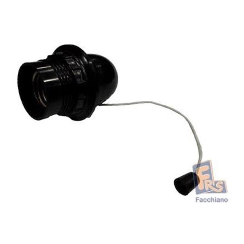 Portalampada E27 con Interruttore a Tirante e Ghiera di fissaggio per paralume