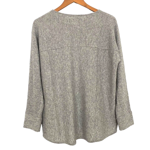 Woolovers Women's Merino Wool Cashmere Sweater Heather Gray Long Sleeve Size M - Picture 4 of 8