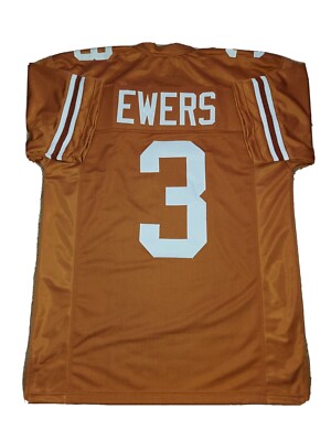 Ewers Custom Stitched Football Jersey Mens Sizes Sm-6XL Texas Longhorns