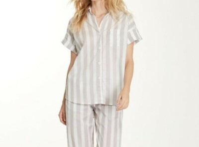 Maison Du Soir Gigi Striped Print Pajama Top Medium