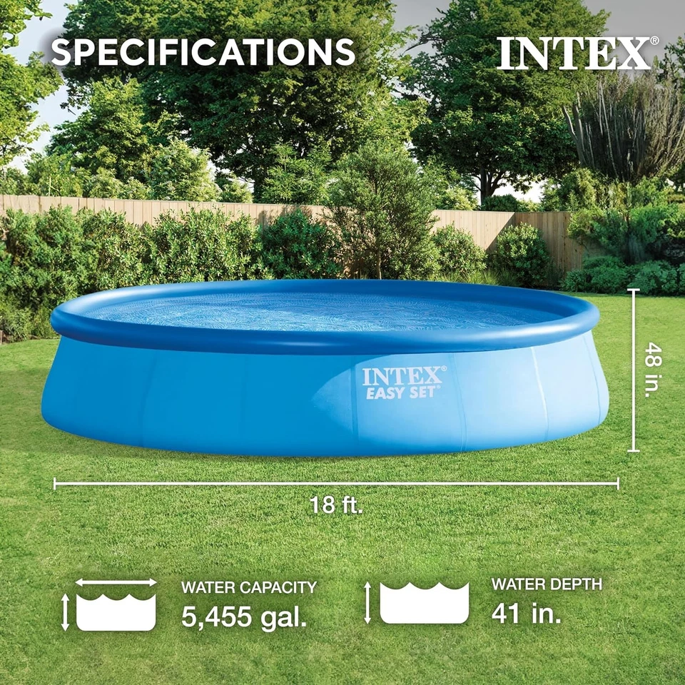 Intex 26175EH 18' x 48" Juego de piscina inflable redondo al aire libre sobre el suelo Foto 2 de 4