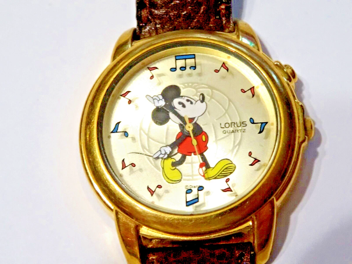 DISNEY MICKEY MOUSE MUSICAL QUARTZ WATCH LORUS V621 0070 WATCH