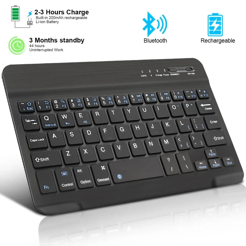 Tastiera Bluetooth AZERTY Francese 78 Tasti – Portatile, Sottile, Compatibile Con IOS/Android/Windows, Per IPad/Tablet/Telefono