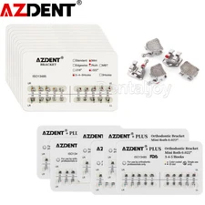 10X AZDENT PLUS Dental Ortho Metal Bracket Braces Mini Roth Slot.022 Hook 3-4-5