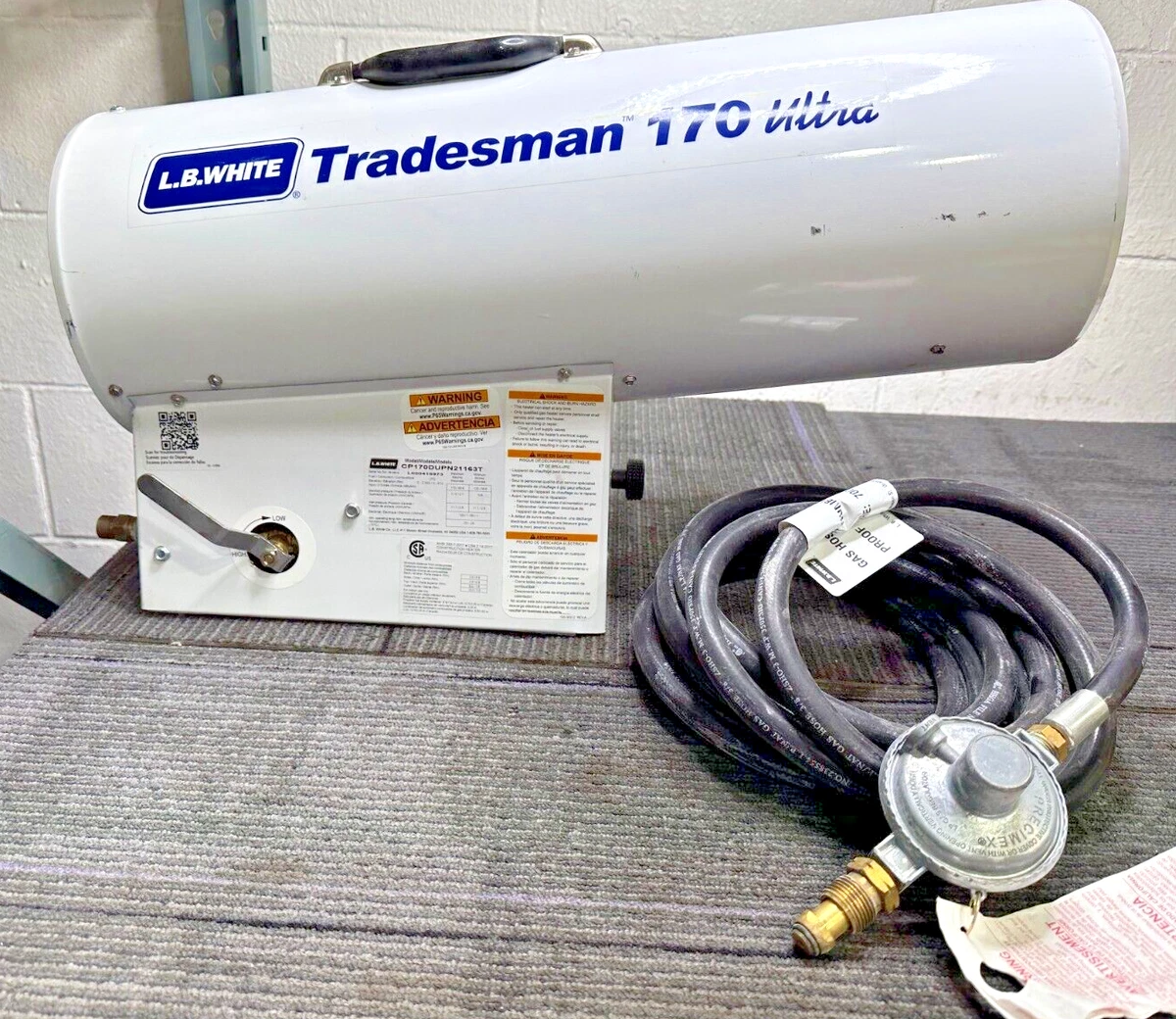 L.B. WHITE Tradesman 170 Ultra Forced Air Open Flame LP 170K BTU Heater |  eBay